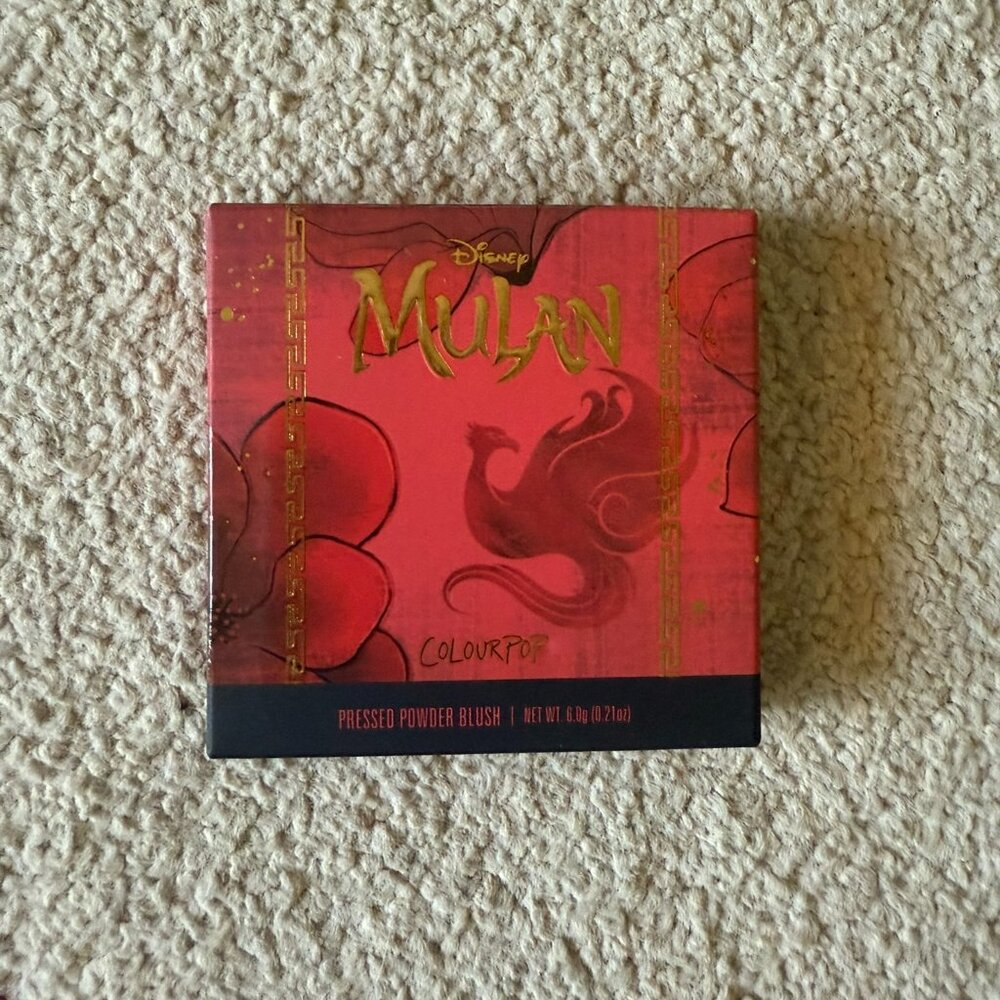 Colourpop x Disney's Mulan Pressed Powder Blush in shade "Good Luck Charm"